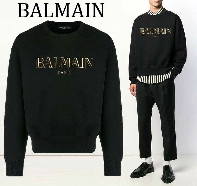 발망 메탈릭 파리 로고 프린트 코튼 맨투맨