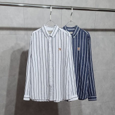 메종키츠네 폭스헤드 린넨 스트라이프 셔츠