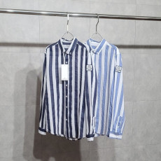 몽클레어 감마블루 린넨 스트라이프 셔츠