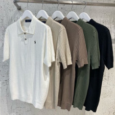 폴로 머슬핏 반팔 카라 니트
