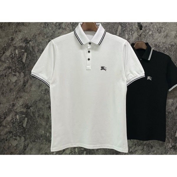 버버리 자수 배색 PK 반팔 카라티