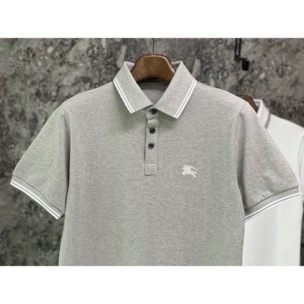 버버리 자수 배색 PK 반팔 카라티