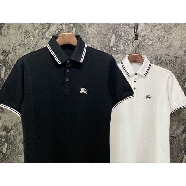 버버리 자수 배색 PK 반팔 카라티