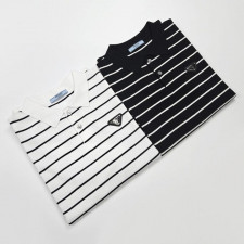 프라다 단가라 카라 반팔 니트