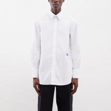 버버리 웨이스트 기마 자수 코튼 셔츠