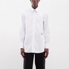 버버리 웨이스트 기마 자수 코튼 셔츠