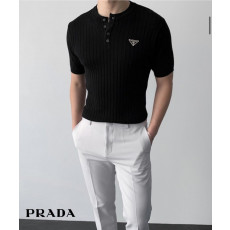 프라다 골지 헨리 반팔 니트