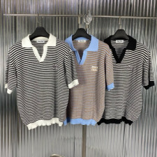 미우미우 브이넥 카라 반팔 니트