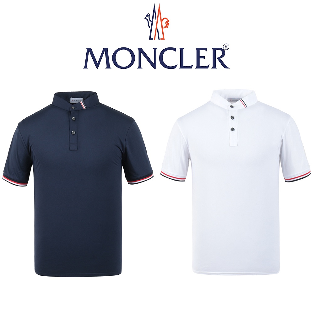 몽클레어 실크 차이나 카라 반팔티