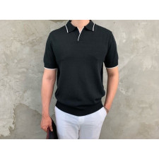 몽클레어 감마블루 반팔 오픈 카라티