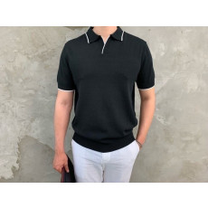 몽클레어 감마블루 반팔 오픈 카라티