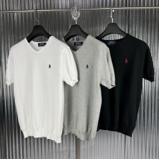 폴로 V넥 머슬 반팔 니트