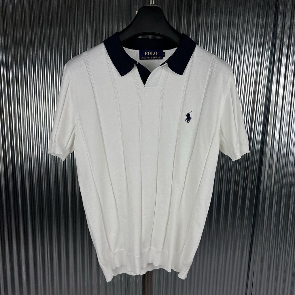 폴로 오픈 카라 반팔 니트