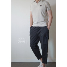 프라다 타올지 오픈 반팔 카라티