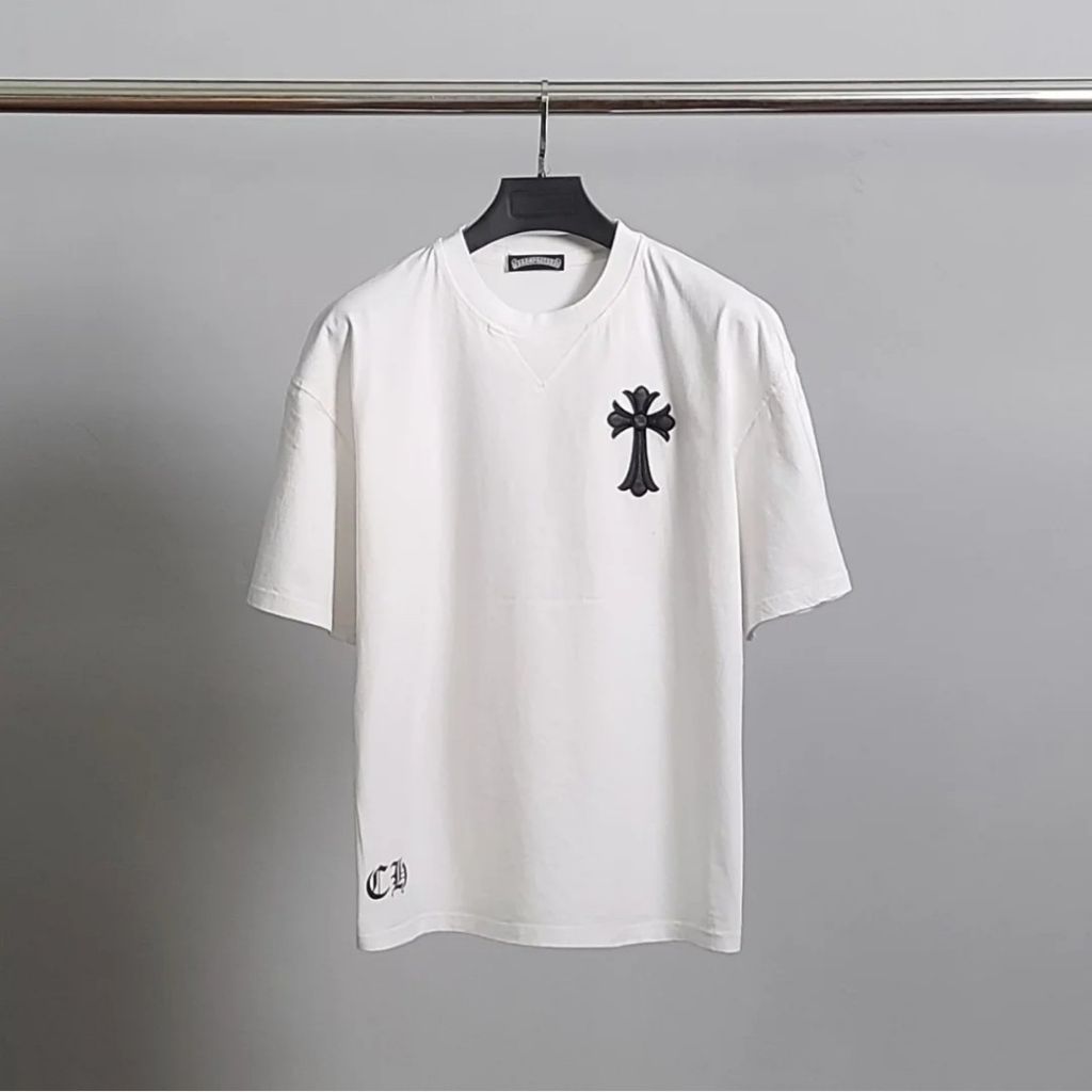 크롬하츠 레더 말굽 오버핏 반팔티