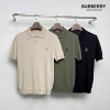 버버리 BT 자수 로고 골지 카라 반팔 니트