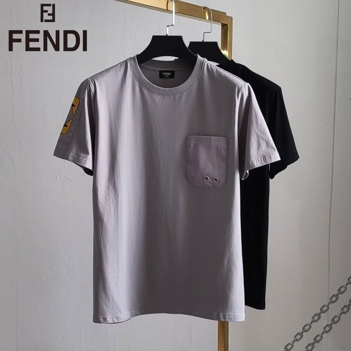 펜디 어깨 로고 포켓 반팔티
