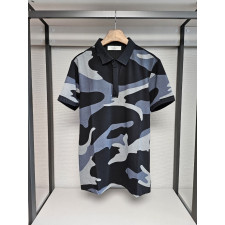 발렌티노 밀리터리 배색 반팔 카라티