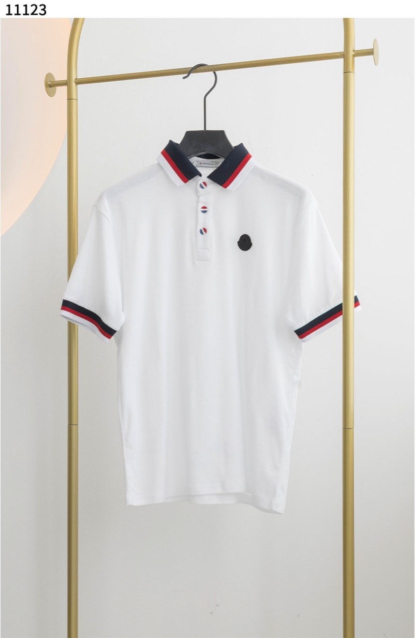 몽클레어 블랙 패치 PK 반팔 카라티