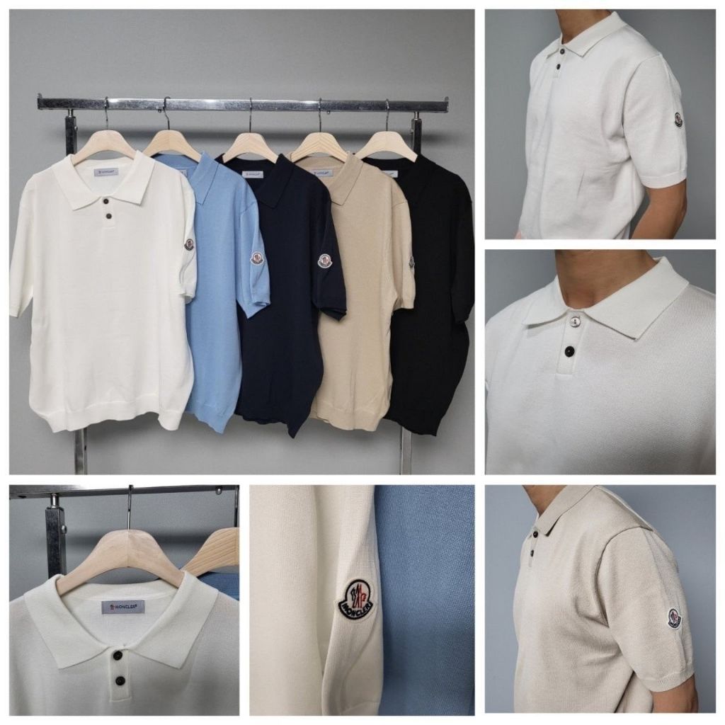 몽클레어 아이스 카라 반팔 니트