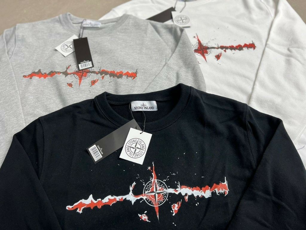 스톤아일랜드 레드 배색 슈퍼문 맨투맨