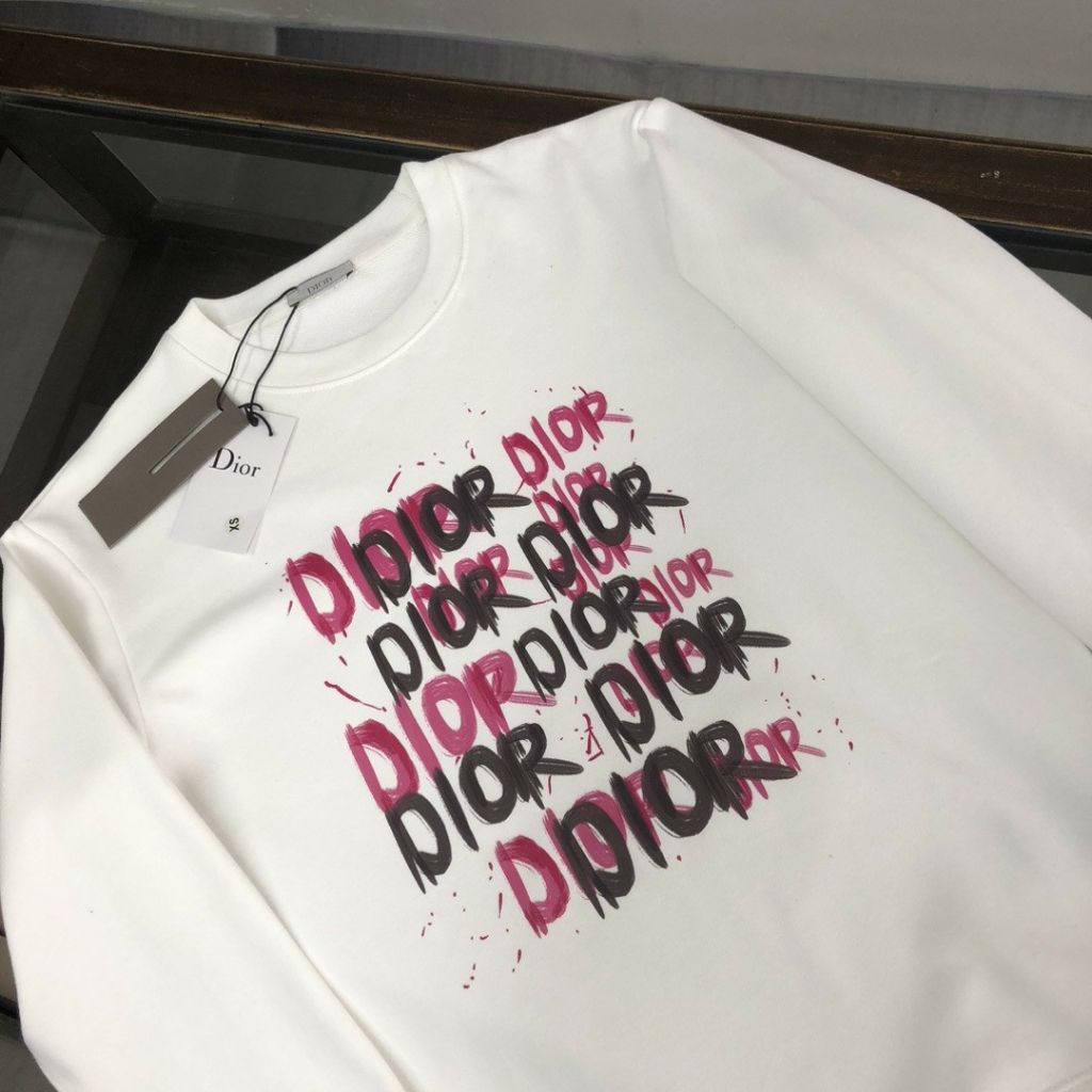 디올 핑크 투톤 페인팅 맨투맨