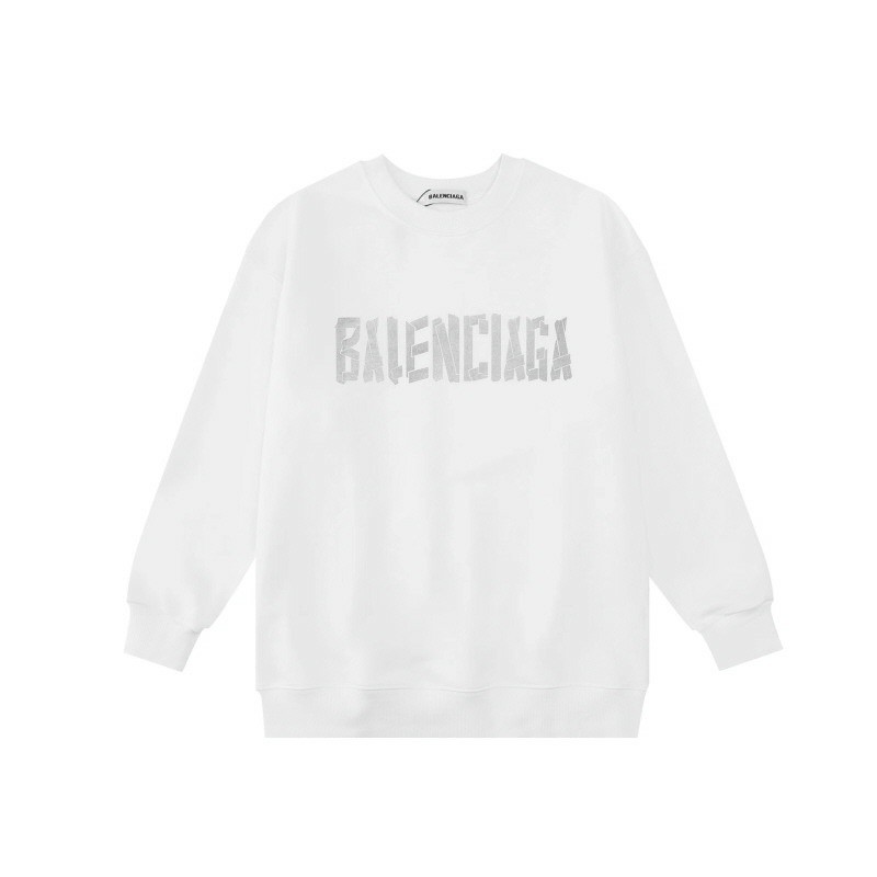 발렌시아가 크랙 디테일 레터링 맨투맨