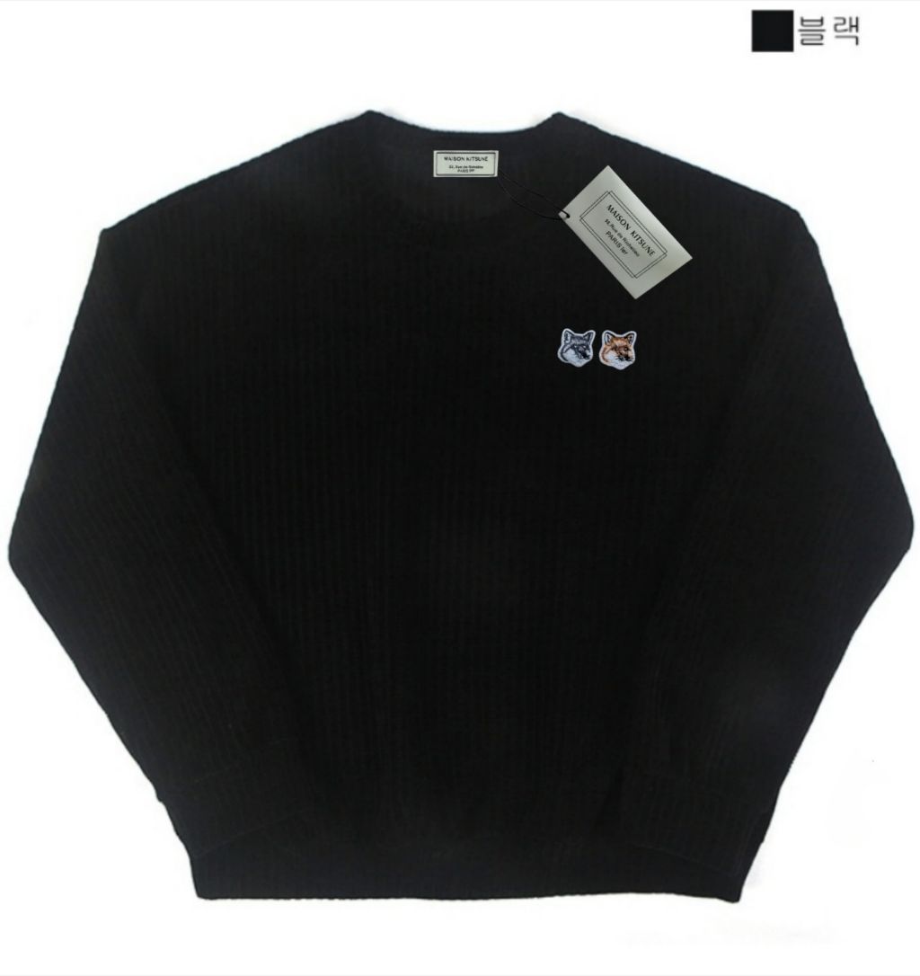 메종키츠네 더블 여우 벨루아 니트 맨투맨