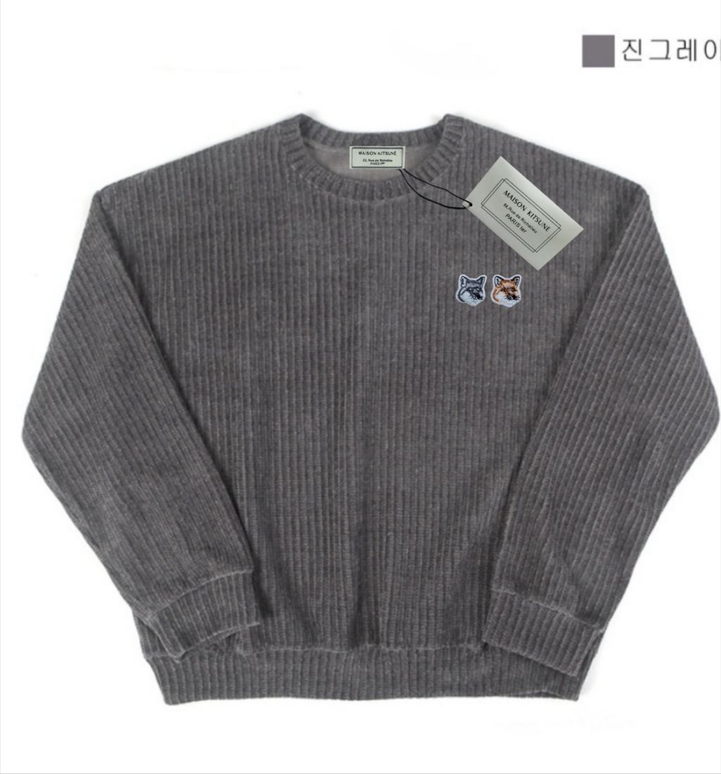 메종키츠네 더블 여우 벨루아 니트 맨투맨
