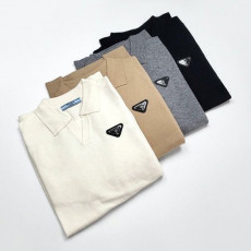 프라다 오픈넥 카라 니트