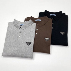 프라다 플레이트 버튼 카라 니트