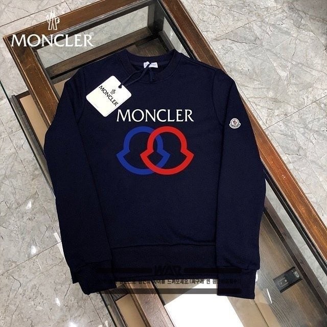 몽클레어 컬러 포인트 로고 맨투맨