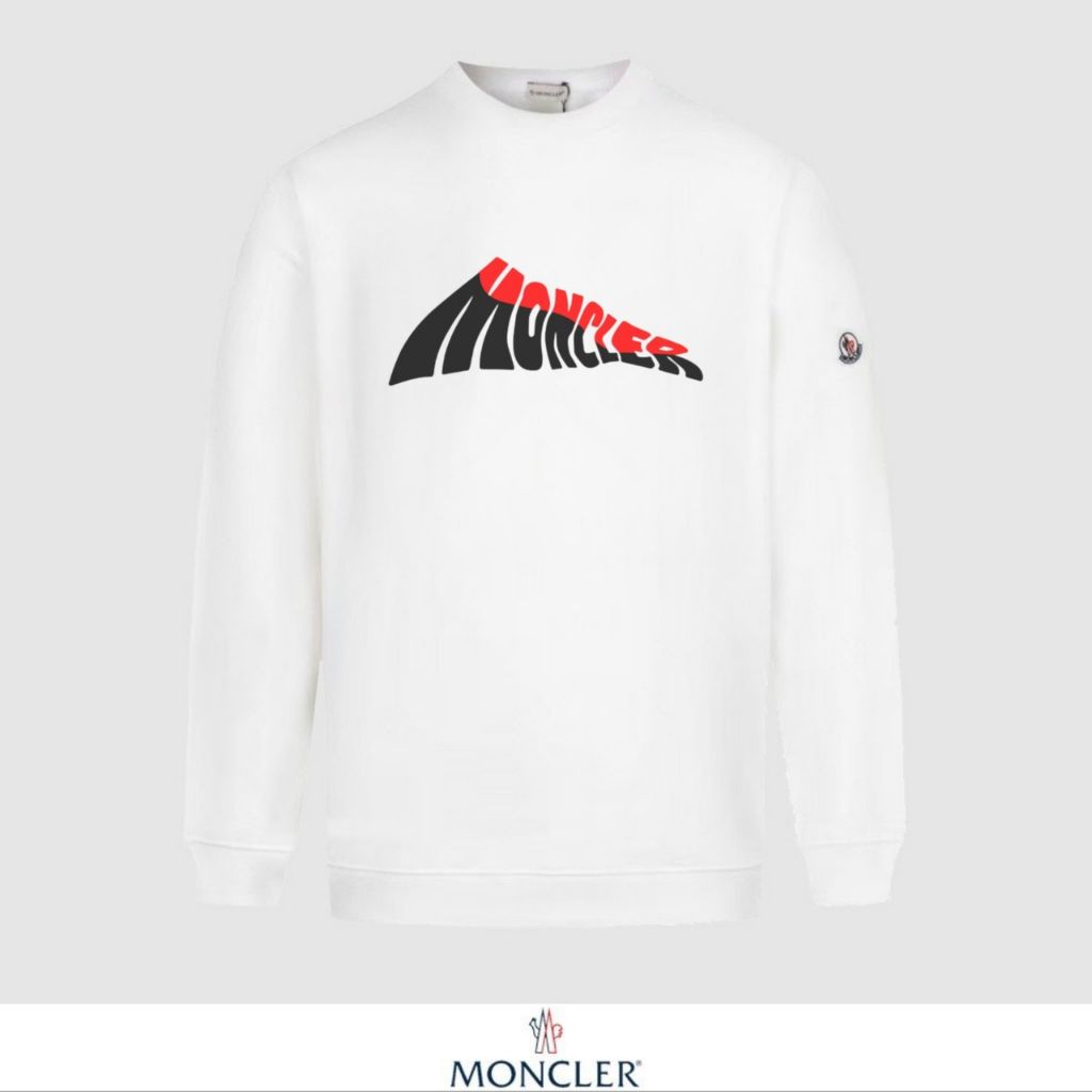 몽클레어 배색 레터링 로고 맨투맨