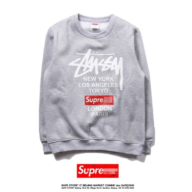슈프림 X 스투시 콜라보 맨투맨