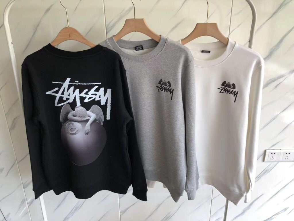 스투시 엔젤스 블랙 에이트볼 맨투맨