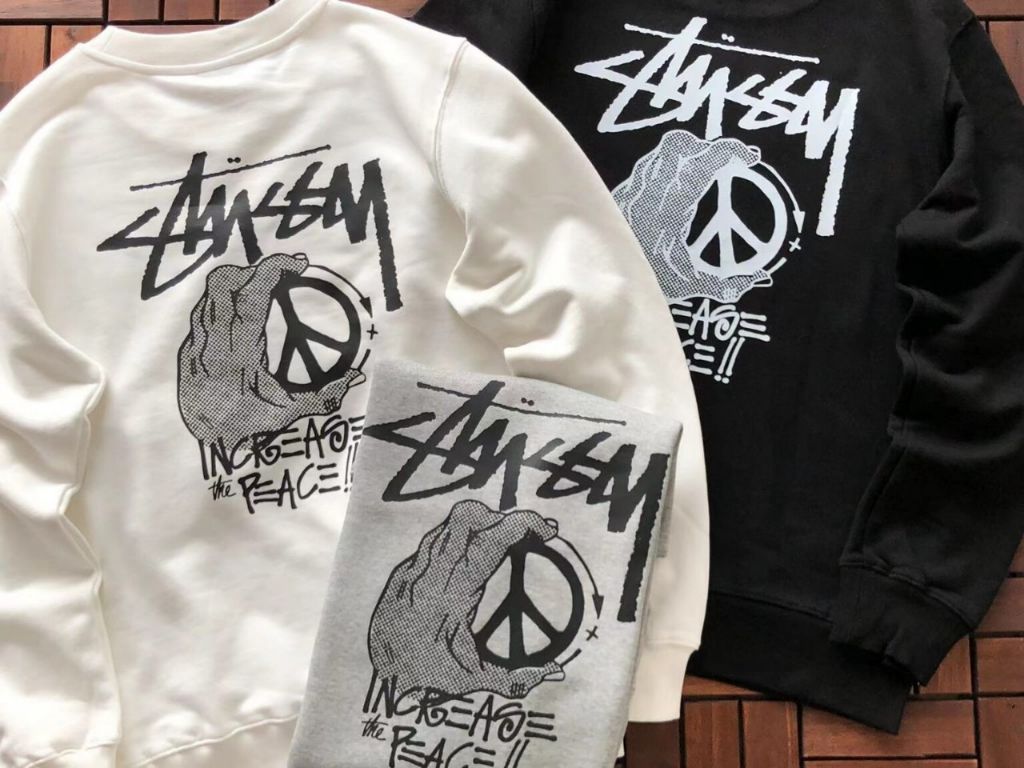 스투시 피스 핸드 피그먼트 맨투맨