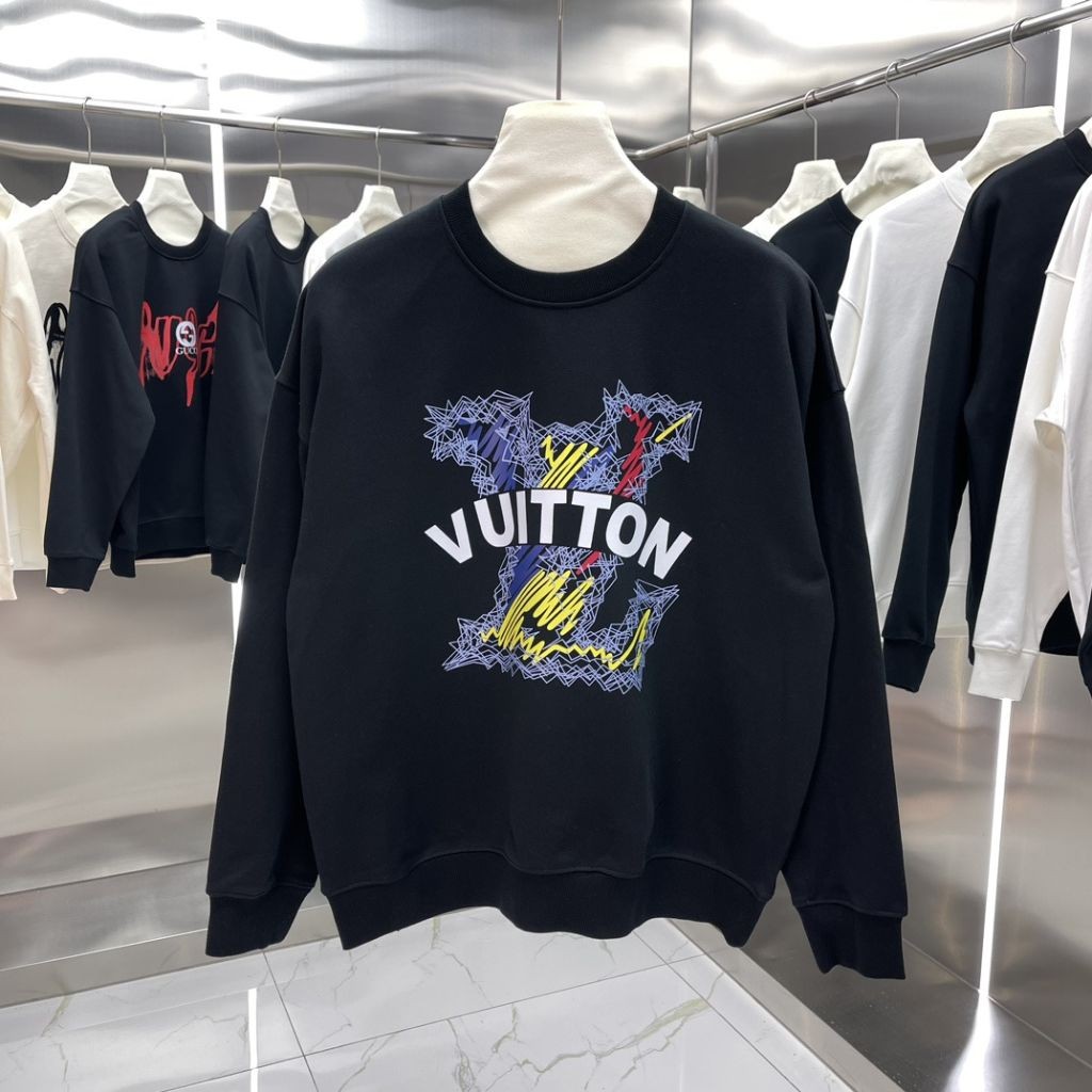 루이비통 자카드 필기 로고 맨투맨