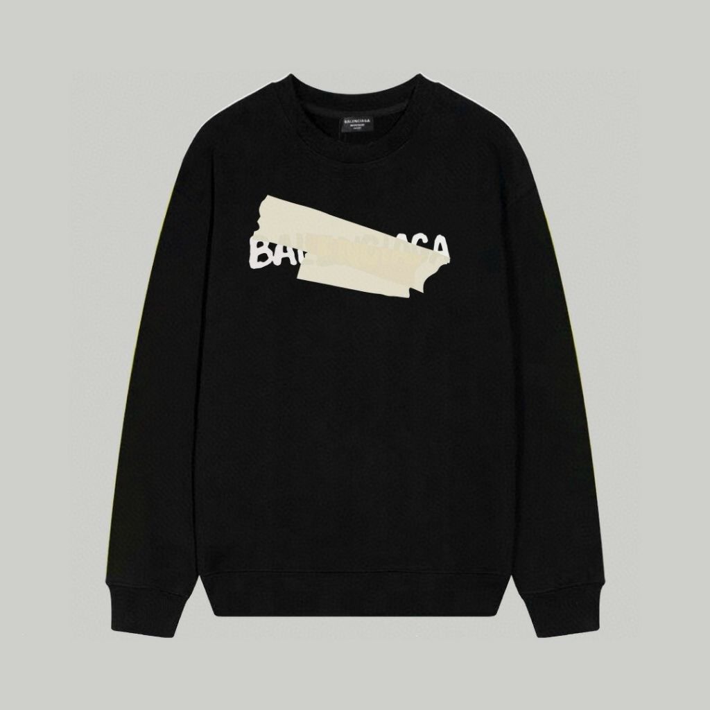 발렌시아가 테이프 나염 맨투맨