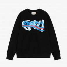 구찌 X 발렌시아가 콜라보 빅페인팅 웨이브로고 스웨트 맨투맨