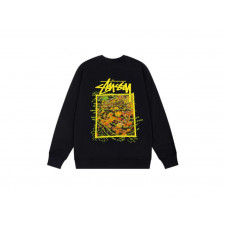 스투시 플로럴 웨이브 레터링 프린트 맨투맨