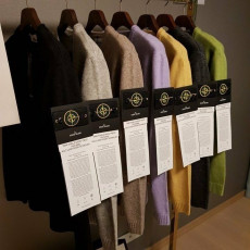 스톤아일랜드 와펜 패치 울 캐시미어 베이직 니트