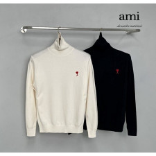 아미 스몰 하트 베이직 터틀넥 니트