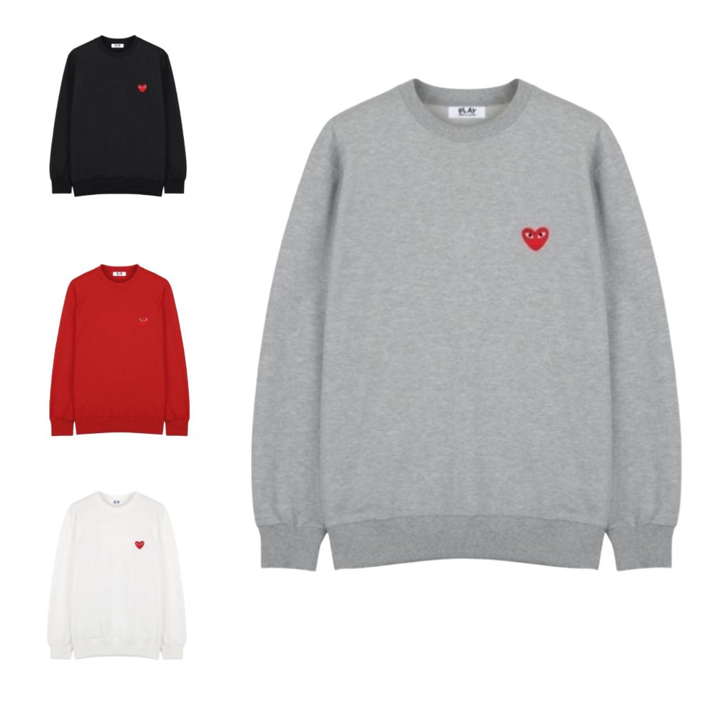 꼼데가르송 레드 패치 맨투맨