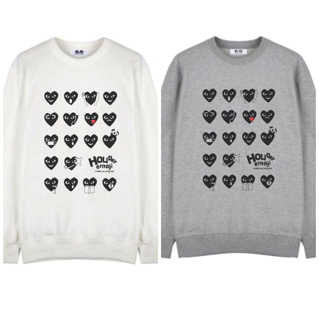 꼼데가르송 Houday Emoji 블랙 하트 맨투맨