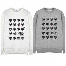 꼼데가르송 Houday Emoji 블랙 하트 맨투맨