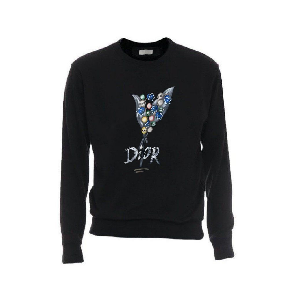 디올 별다발 로고 맨투맨