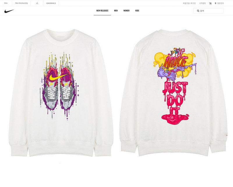 나이키 파스텔 레인보우 스니커즈 맨투맨