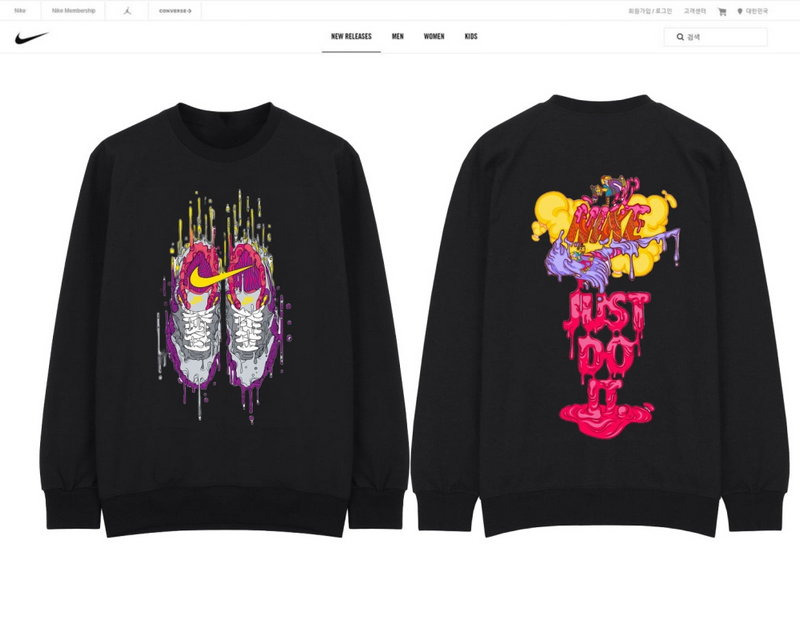 나이키 파스텔 레인보우 스니커즈 맨투맨