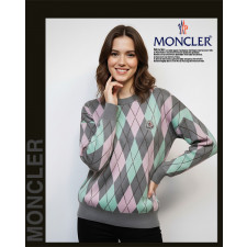 몽클레어 여성 4221 아가일 사선 라운드 니트