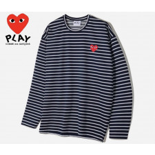 꼼데가르송 플레이 스트라이프 분또 긴팔티